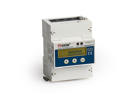 Din Rail Modbus Kwh Meter Three Phase Active Class 1 Accuracy