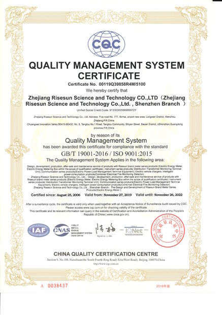 China Zhejiang Risesun Science and Technology Co.,Ltd. Certification